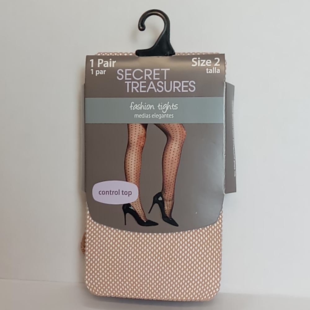 Secret treasure control top tights fishnet…
